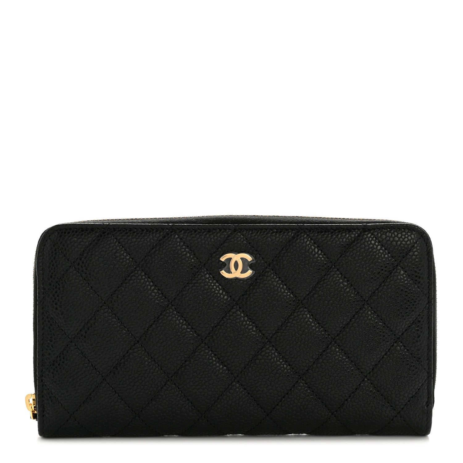 Chanel Caviar Quilted Large Gusset Zip Around Wallet Black 1 of 8