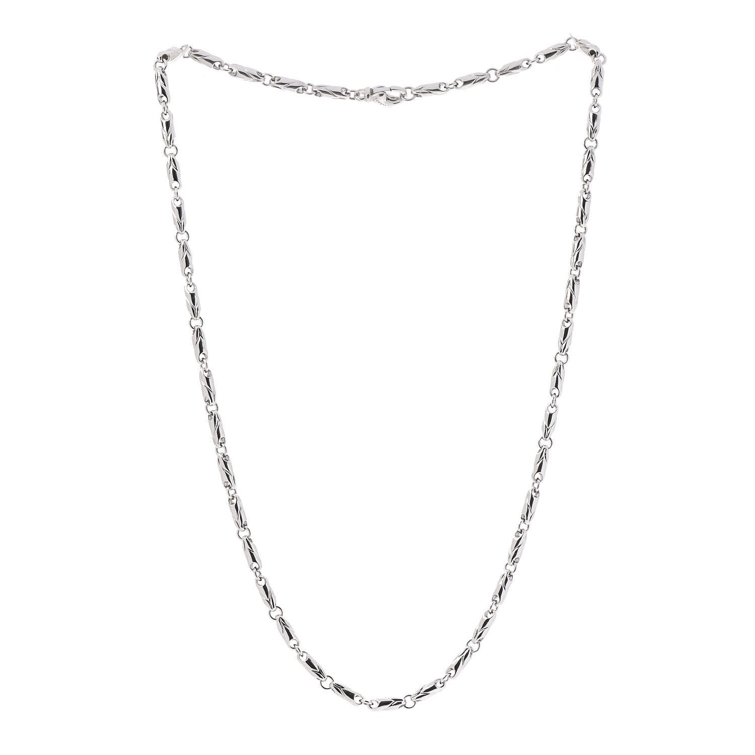 Bulgari 18K White Gold Passo Doppio Necklace 3 of 5