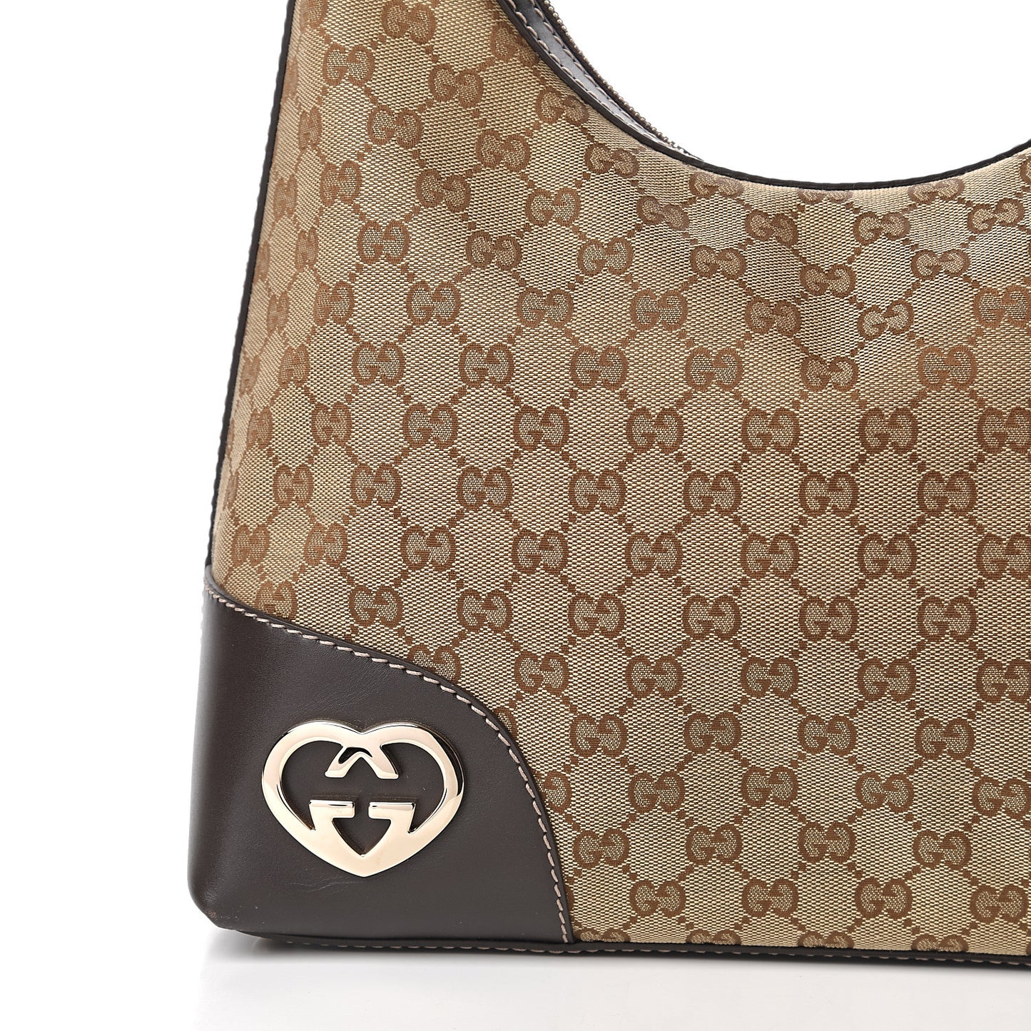 Monogram Medium Lovely Heart Hobo Brown