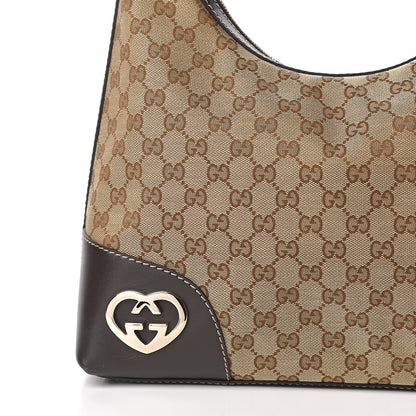 Gucci Monogram Medium Lovely Heart Hobo Brown 14 of 14