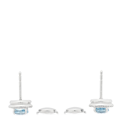 Tiffany Platinum Diamond Aquamarine Soleste Earrings 3 of 5