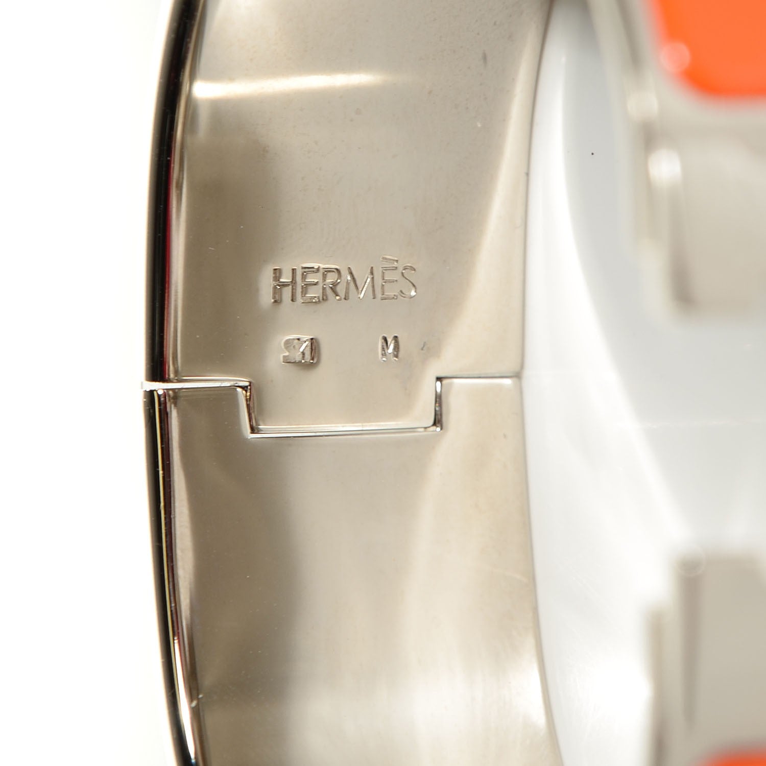 Hermes Enamel Wide Clic Clac H Bracelet GM Orange 3 of 6