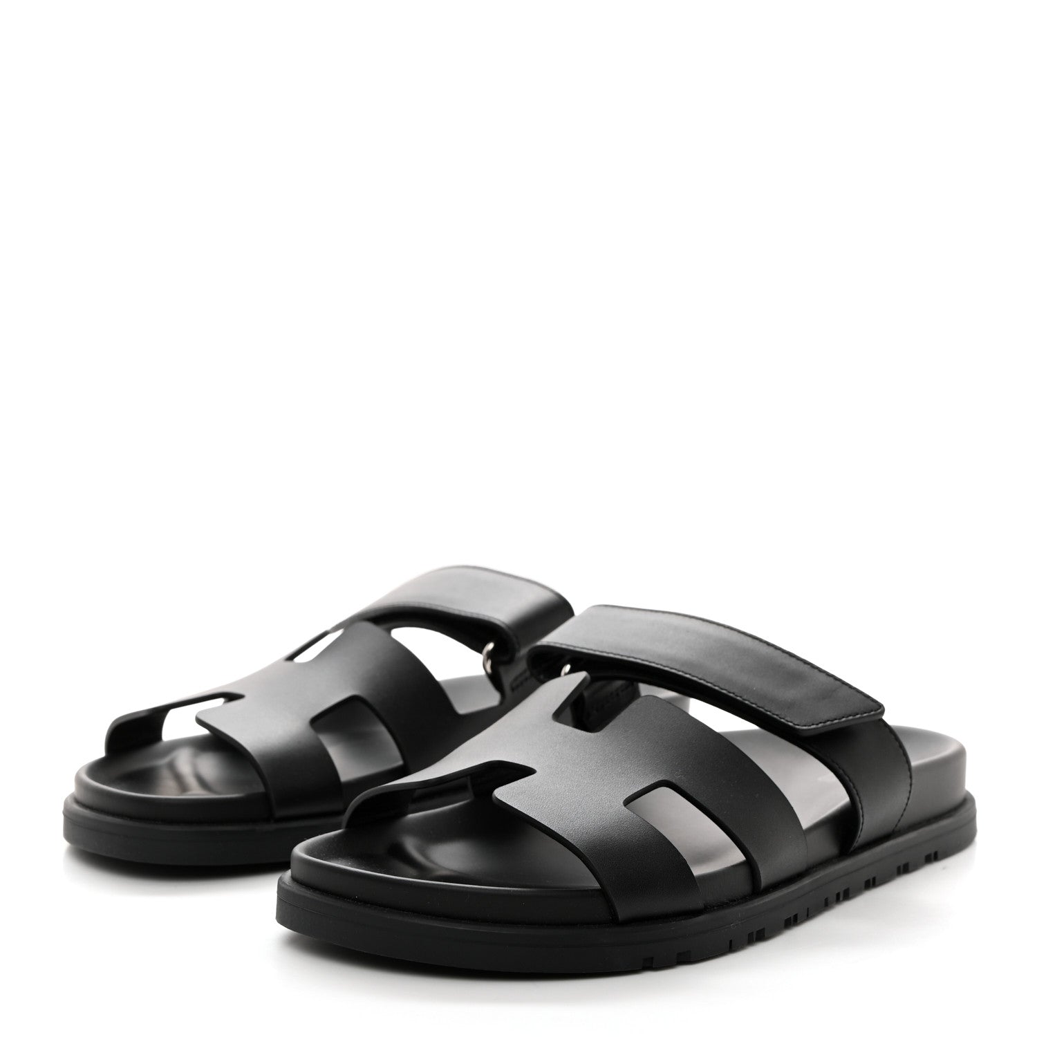 Hermes Calfskin Womens Chypre Sandals 39 Black 3 of 9