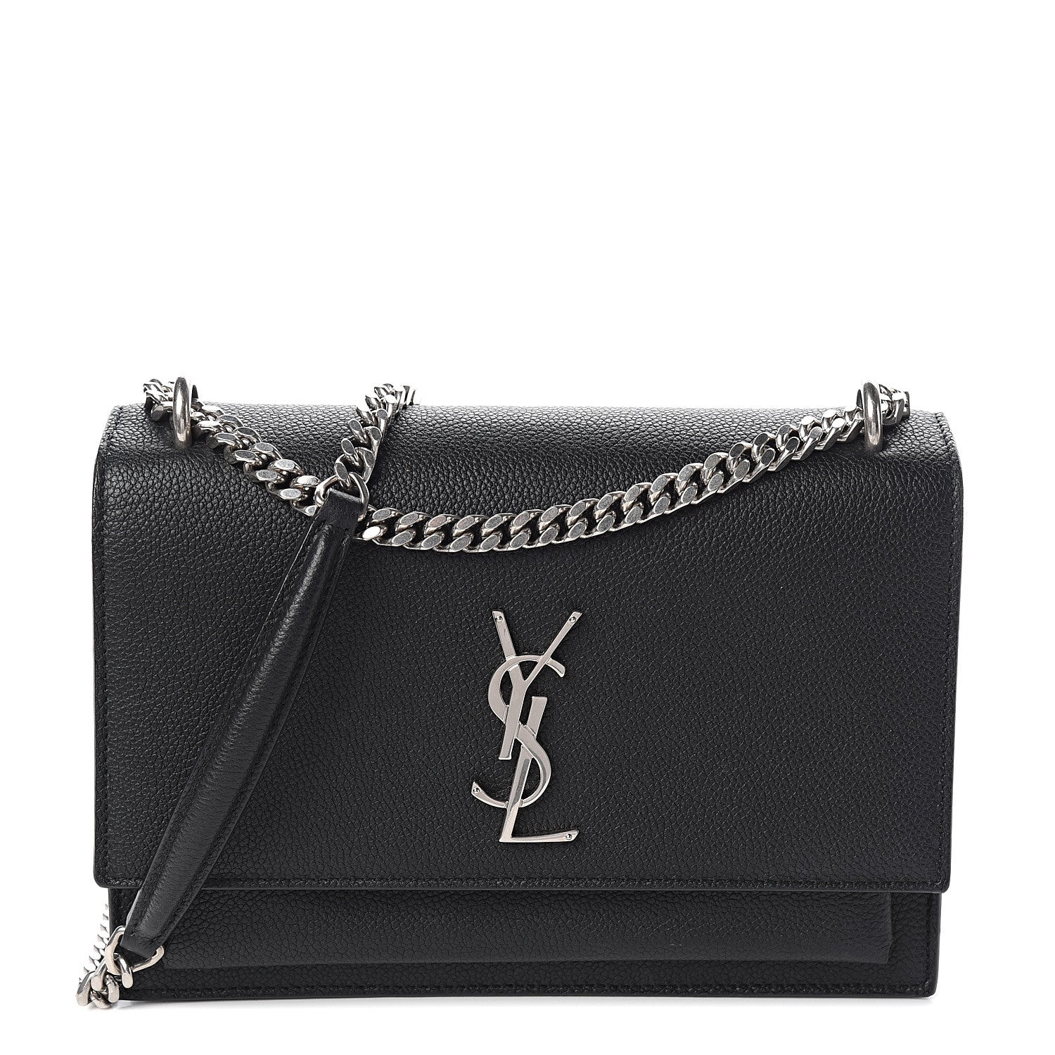 Saint Laurent Grained Calfskin Medium Monogram Sunset Black 1 of 9