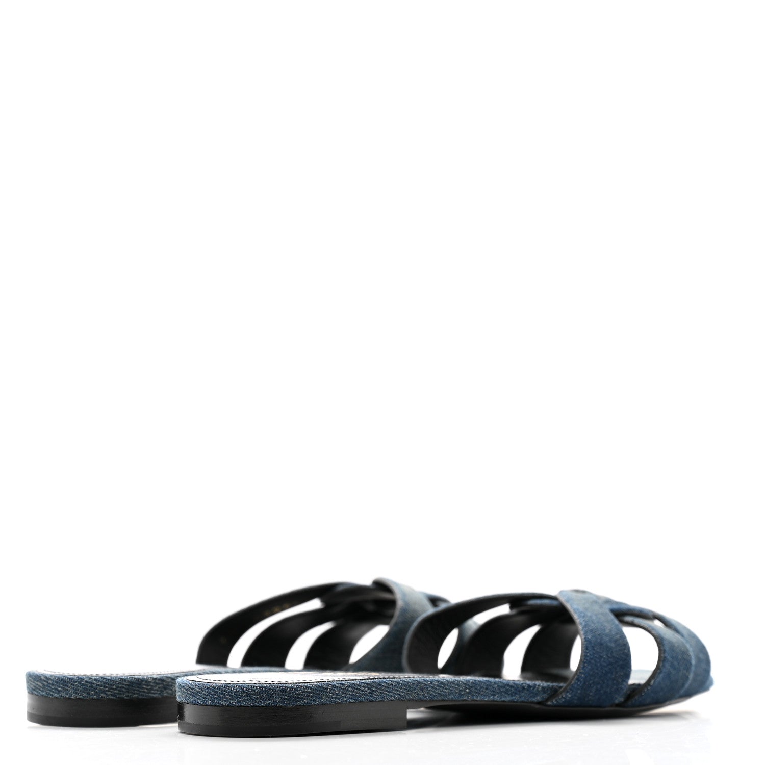 Saint Laurent Denim Tribute 05 Slide Sandals 35.5 Deep Navy Jeans 5 of 11