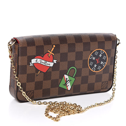 Louis Vuitton Damier Ebene LV Stories Pochette Felicie Chain Wallet 3 of 12