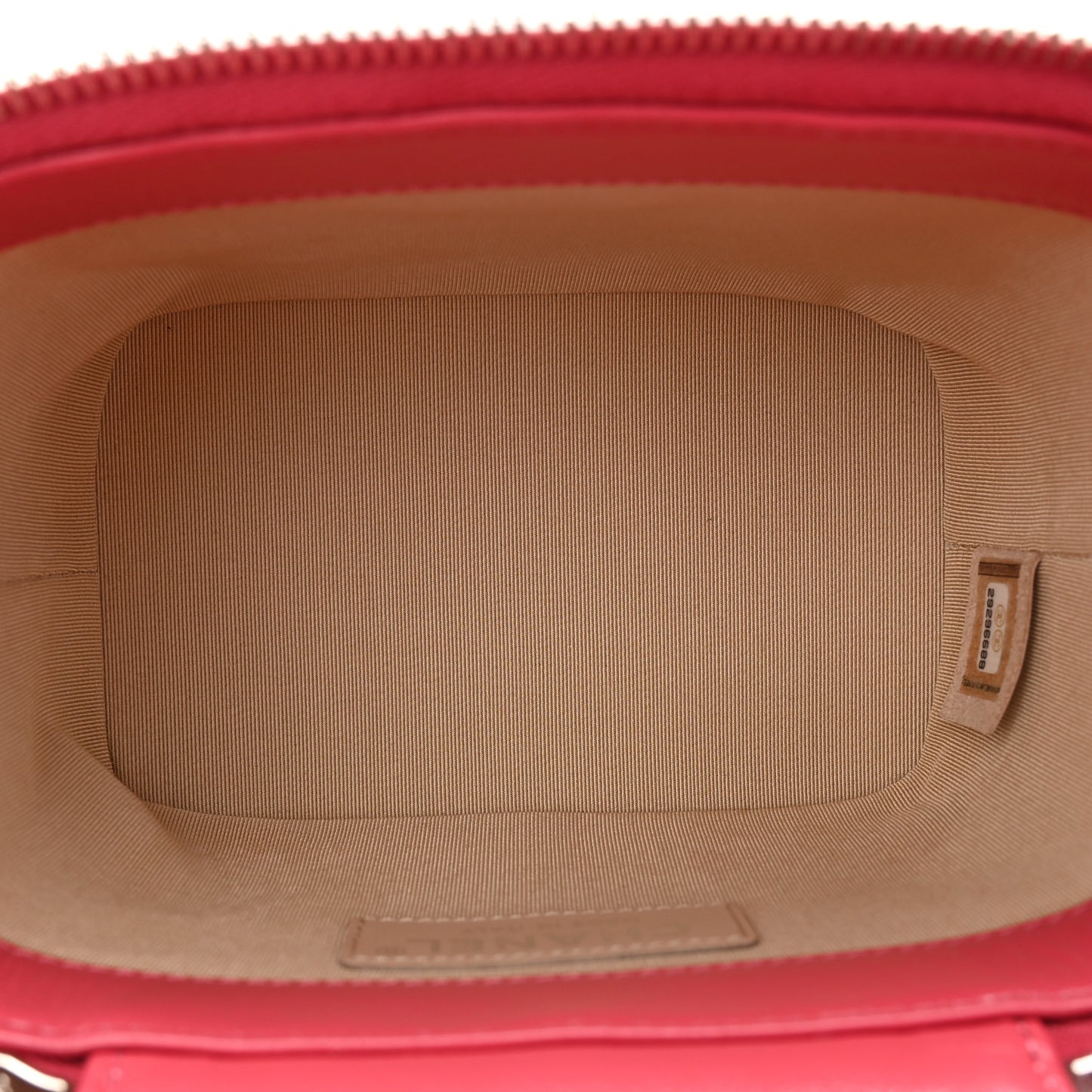 Calfskin Raffia Small Take Away Vanity Case Bag Pink Beige