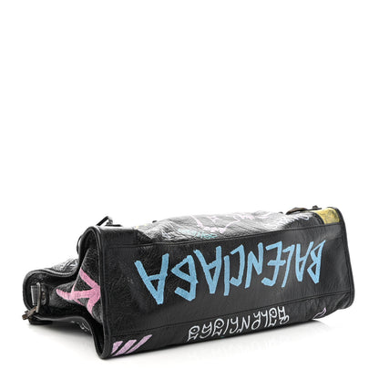 Balenciaga Agneau Graffiti All Over Classic Hardware City Black Multicolor 3 of 8