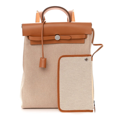 Hermes Vache Hunter Criss Viking Herbag a Dos Retourne Backpack Ecru Beige Naturel 1 of 10