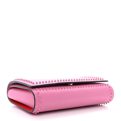 Christian Louboutin Grained Calfskin Spikes Paloma Clutch Pink 4 of 10