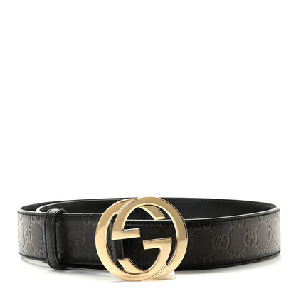 Gucci Guccissima Interlocking G 40mm Belt 85 34 Black 1 of 6