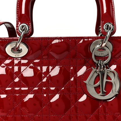 Christian Dior Patent Cannage Medium Lady Dior Red 8 of 10