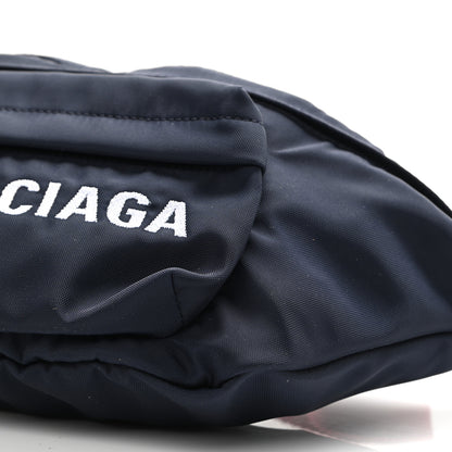 Balenciaga Sport Nylon Logo Embroidered Small Wheel Beltpack Navy Blue Red 8 of 11