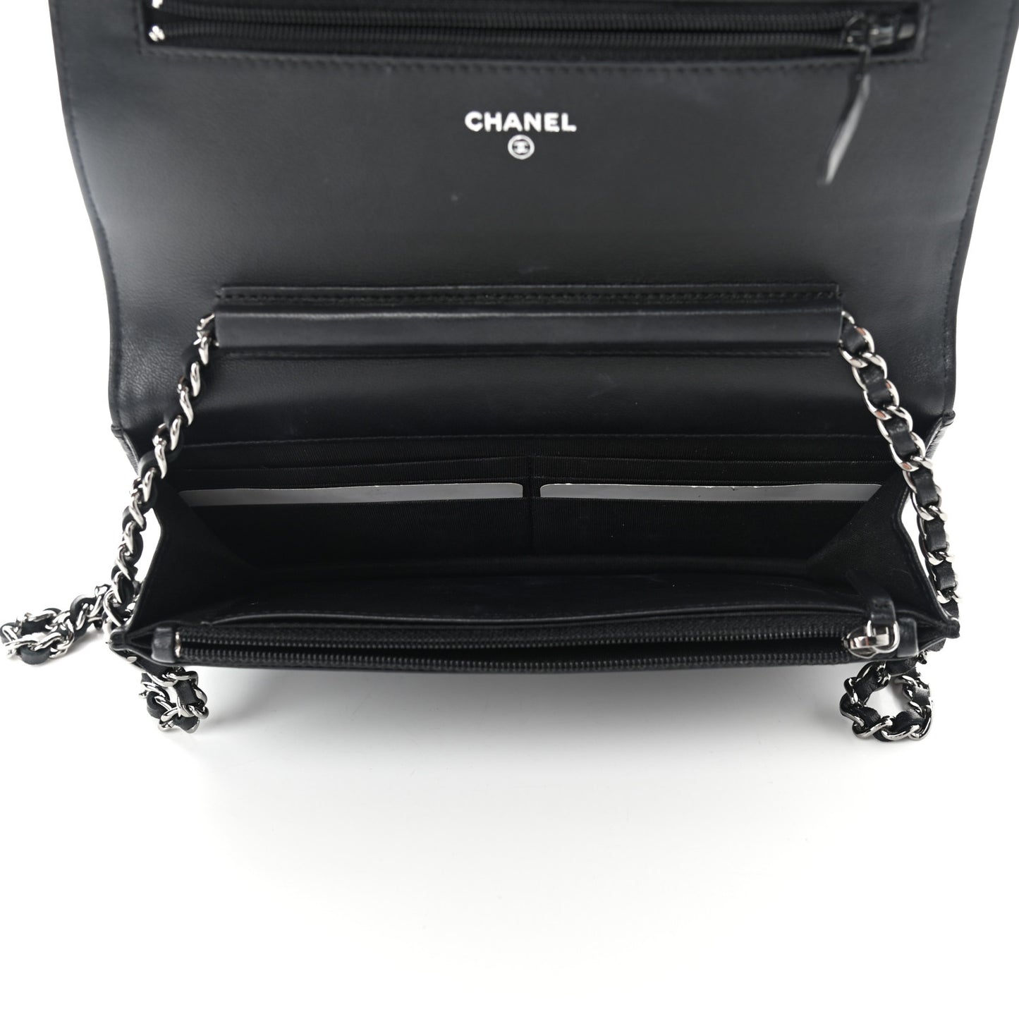 Lambskin Quilted Boy Wallet On Chain WOC Black