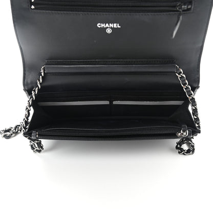 Chanel Lambskin Quilted Boy Wallet On Chain WOC Black 5 of 11