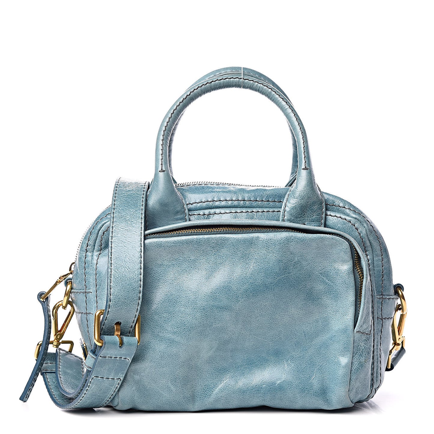 Vitello Shine Bauletto Turchese