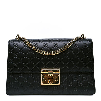 Gucci Guccissima Medium Padlock Shoulder Bag Black 1 of 5