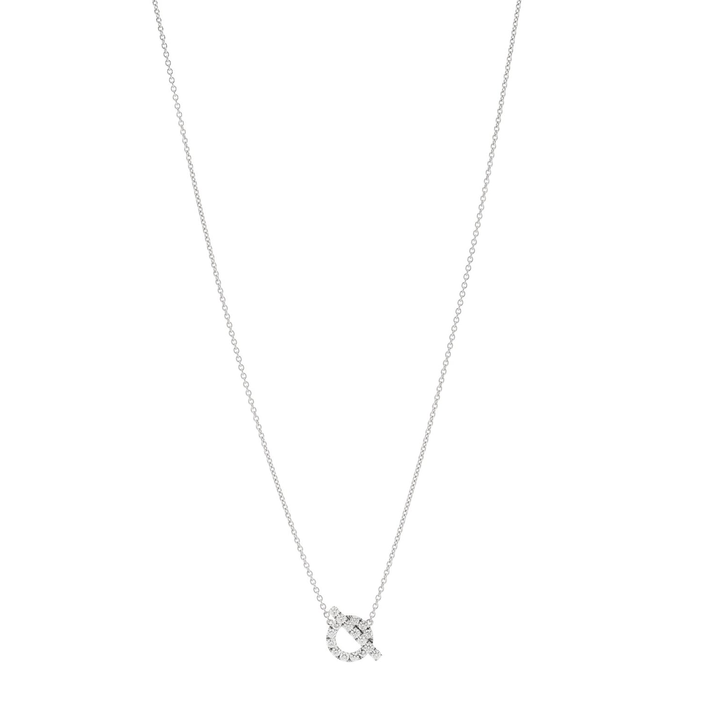 18K White Gold Diamond Finesse Pendant Necklace