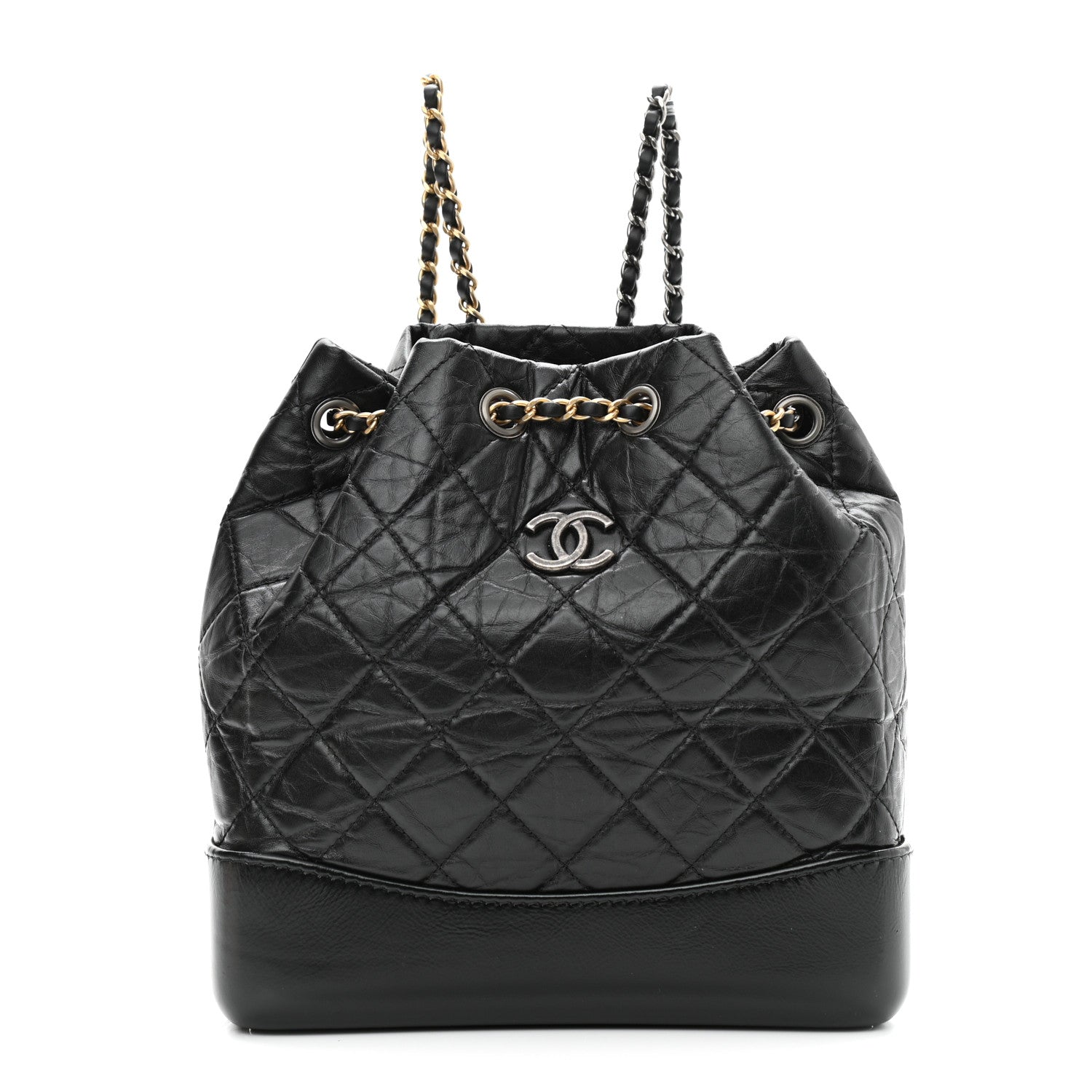 Chanel Aged Calfskin Quilted Small Gabrielle Backpack Black 1 of 11