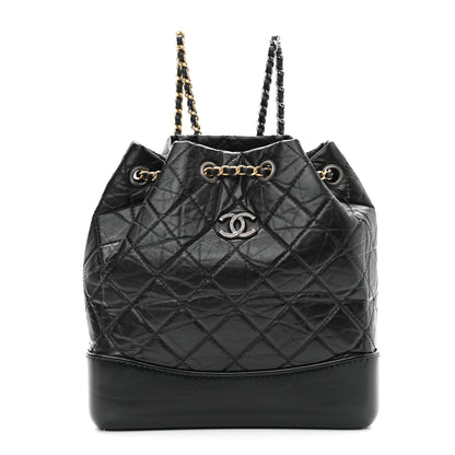 Chanel Aged Calfskin Quilted Small Gabrielle Backpack Black 1 of 11