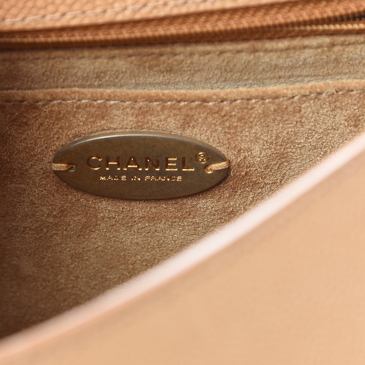 Grained Calfskin Mini Square Classic Pure Flap Brown