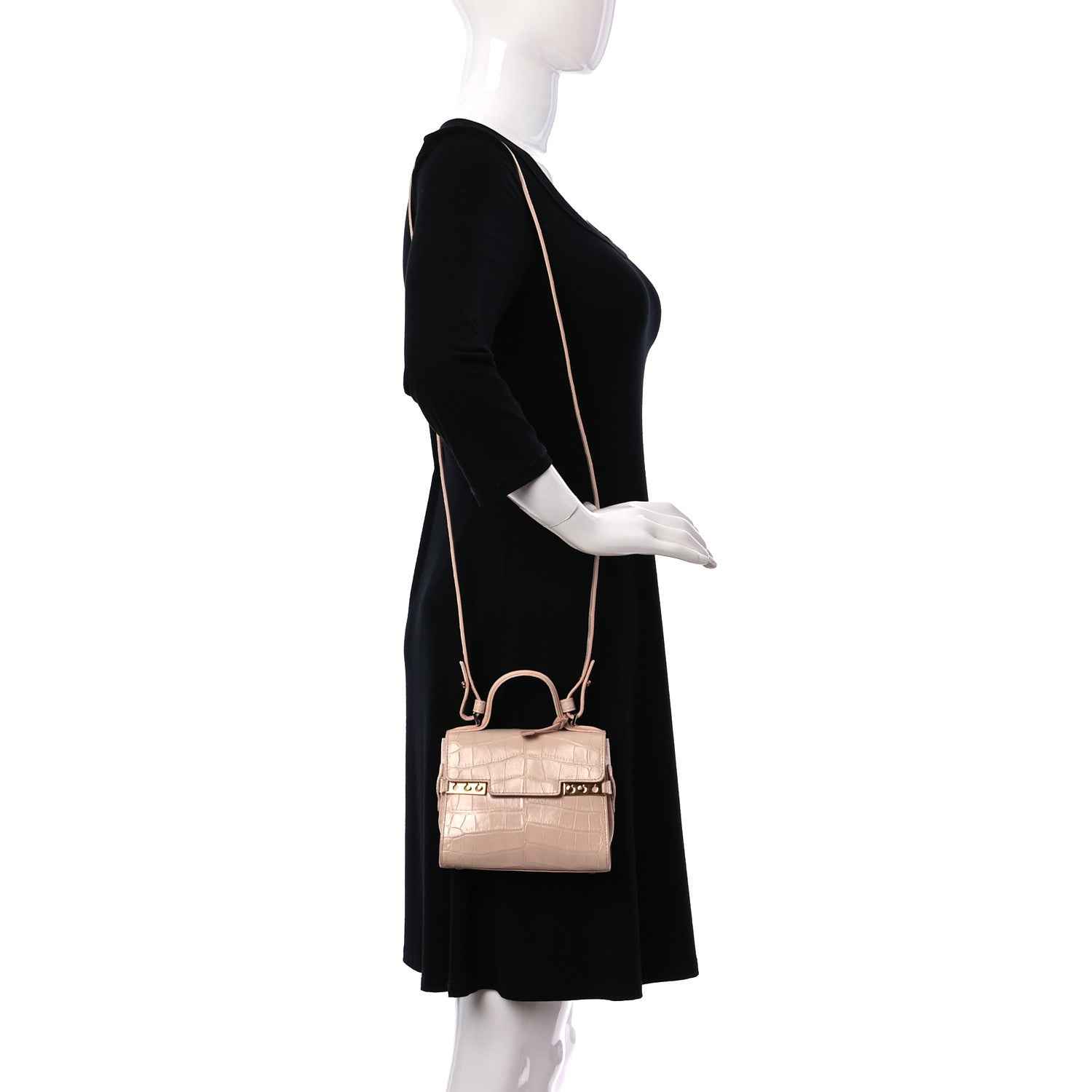 Delvaux Alligator Micro Tempete Satchel Nude 2 of 9