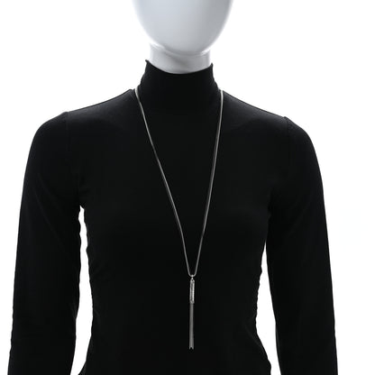 David Yurman Sterling Silver Diamond Cable Tassel Pendant Box Chain Necklace Black 3 of 4