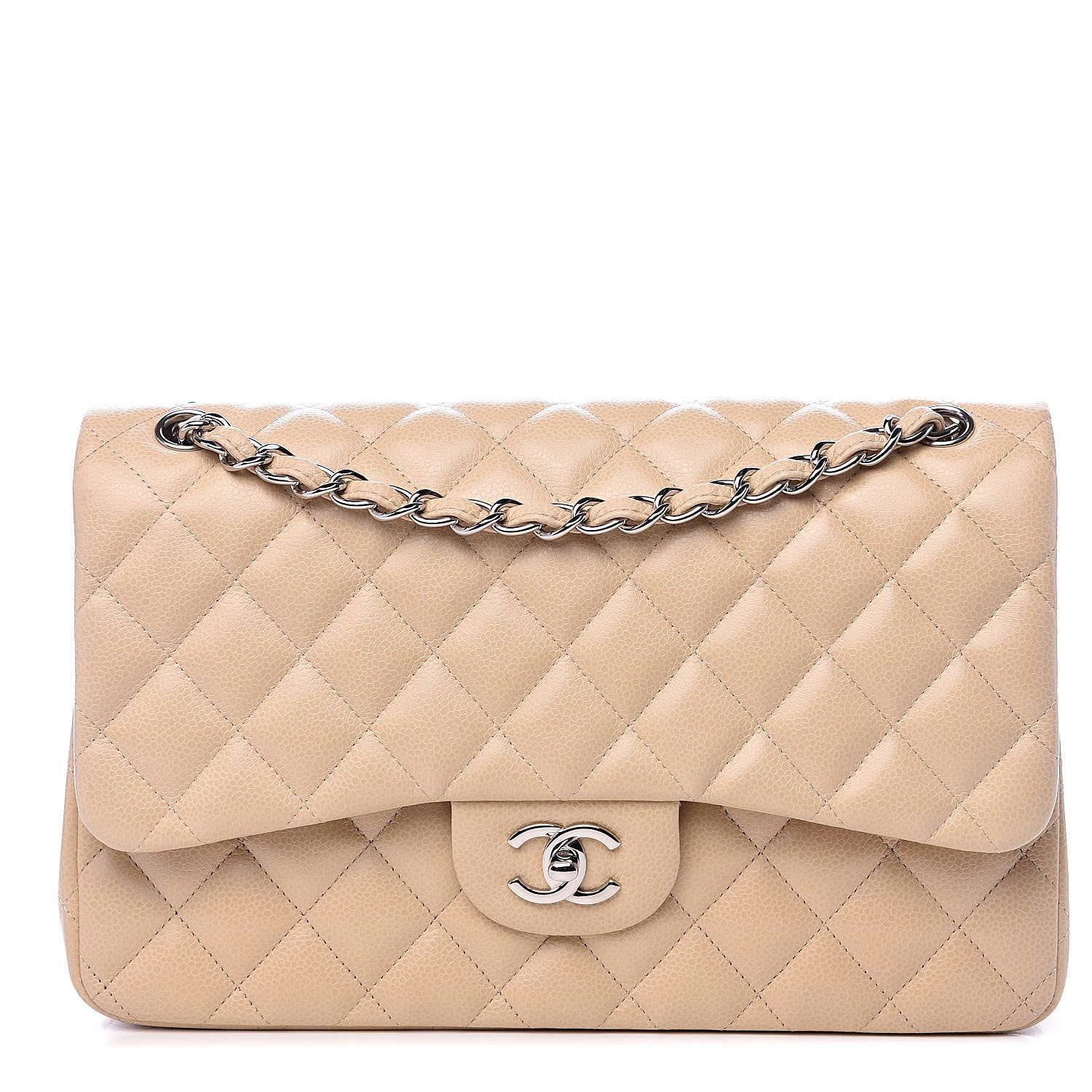 Chanel Caviar Quilted Jumbo Double Flap Beige Clair 1 of 12