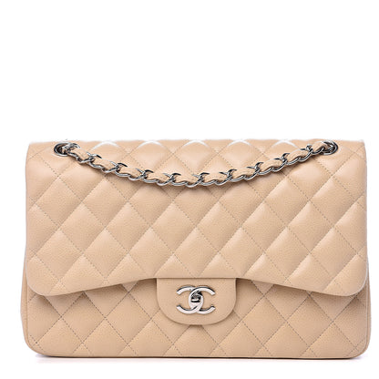 Chanel Caviar Quilted Jumbo Double Flap Beige Clair 1 of 12