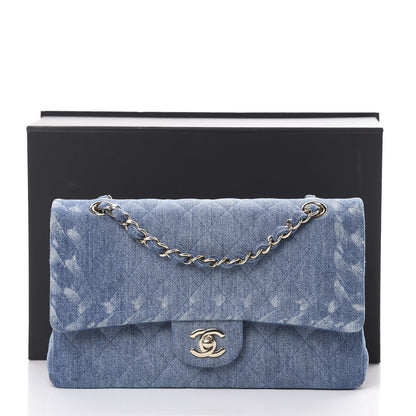 Chanel Denim Quilted Medium Double Flap Blue 11 of 11