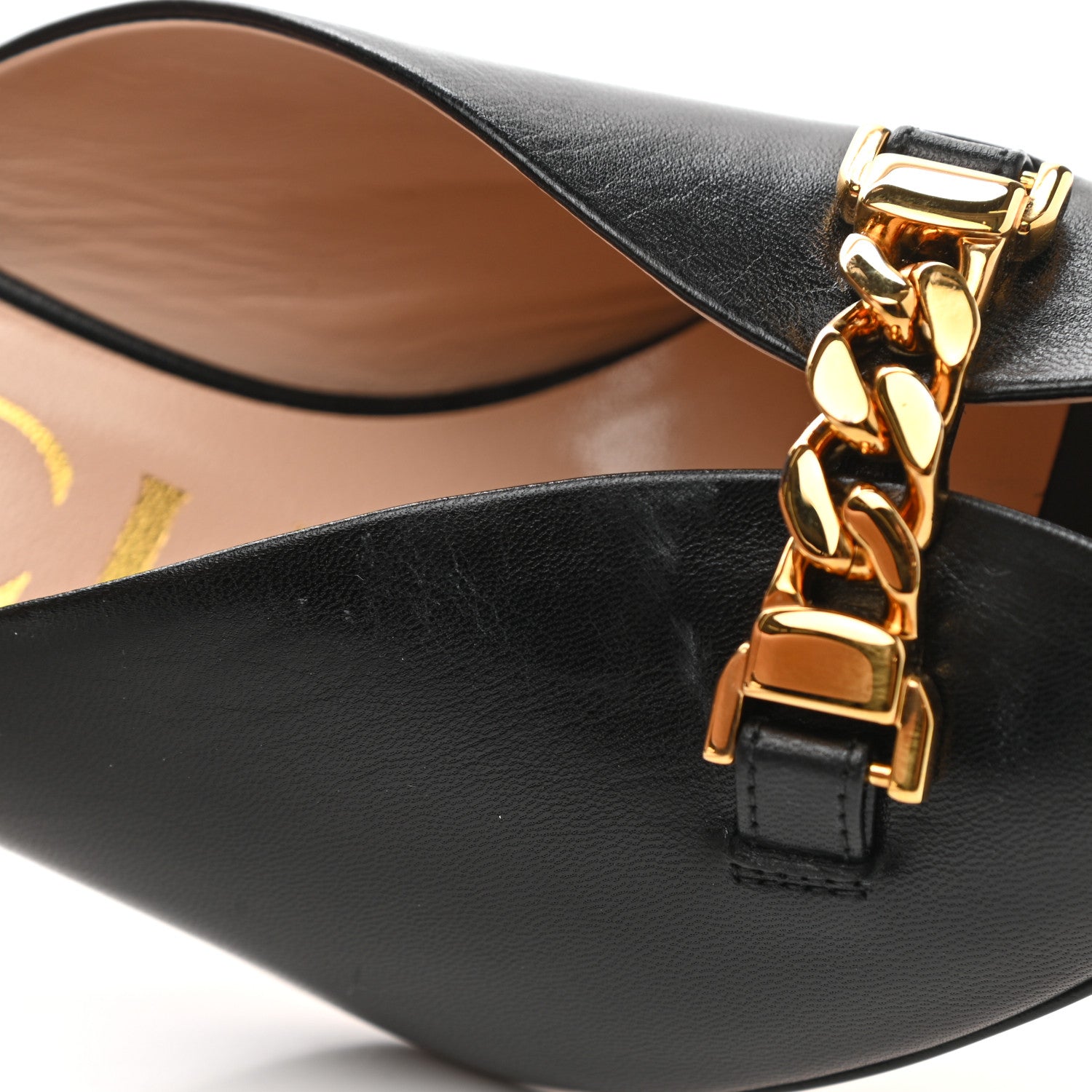 Gucci Malaga Kid Chain Sylvie Mules 37 Black 9 of 10