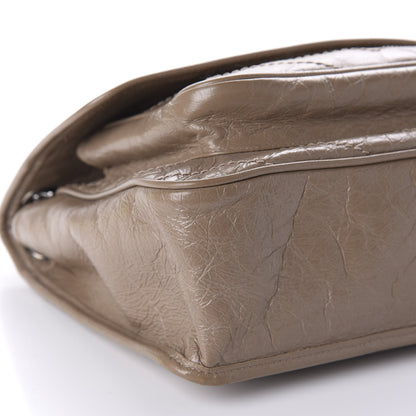 Saint Laurent Crinkled Calfskin Matelasse Monogram Medium Niki Chain Satchel Taupe 6 of 11
