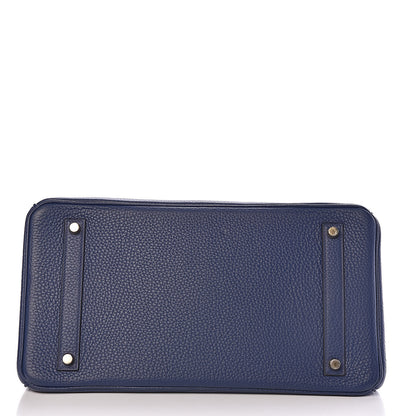 Hermes Taurillon Clemence Birkin 35 Bleu Saphir 5 of 37