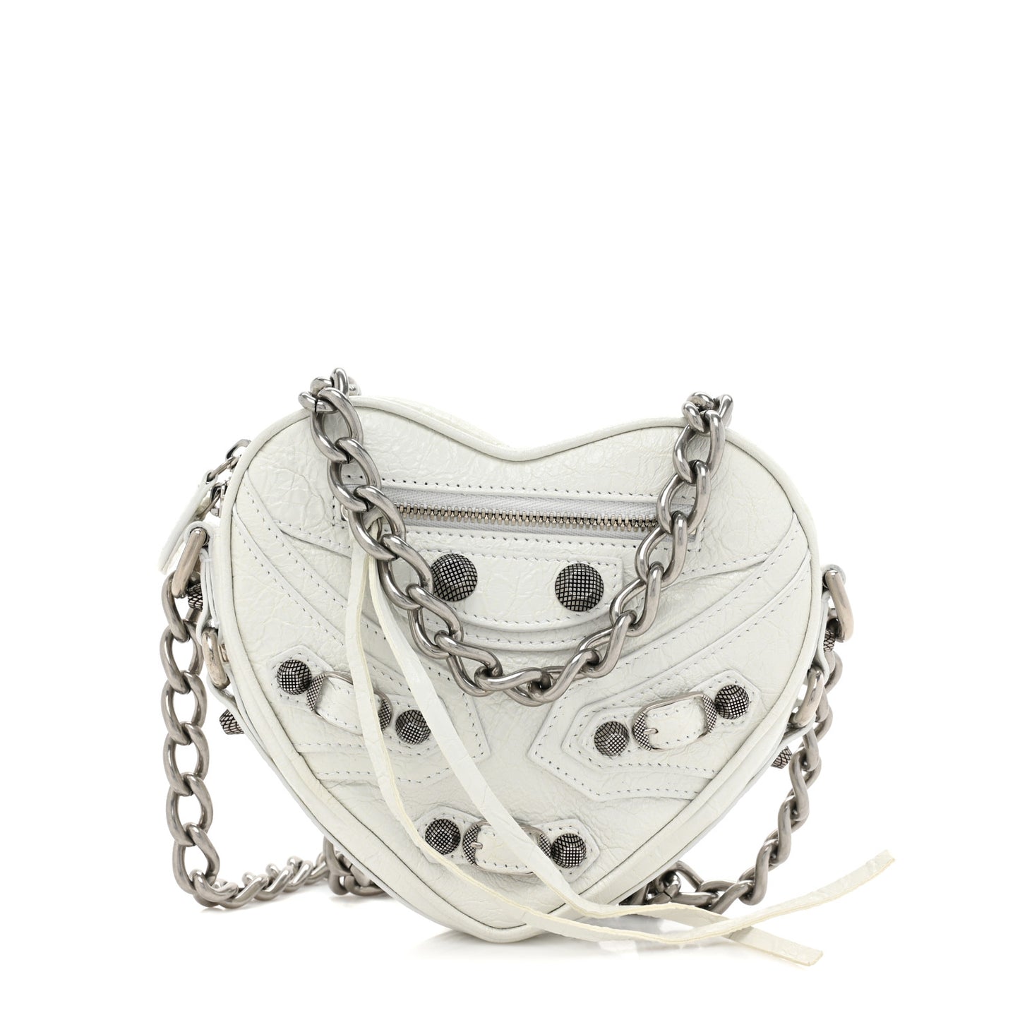 Agneau Arena Mini Le Cagole Heart Bag Optic White