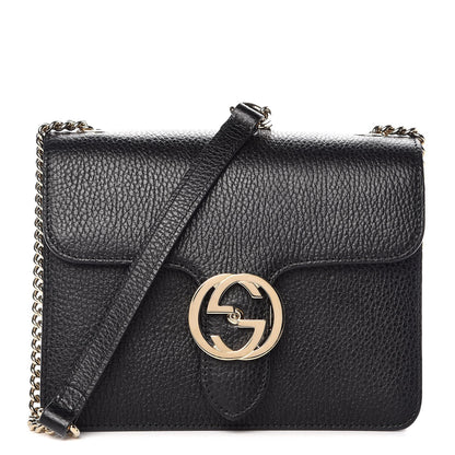 Gucci Dollar Calfskin Small Interlocking G Shoulder Bag Black 1 of 7