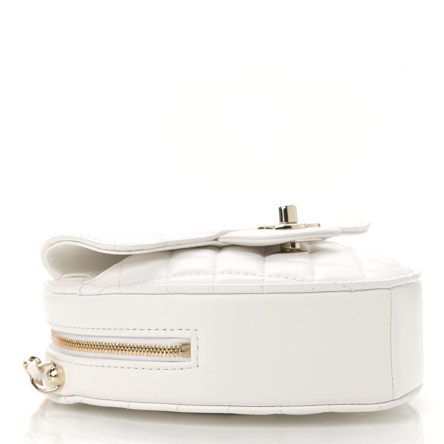 Lambskin Quilted CC In Love Heart Bag White