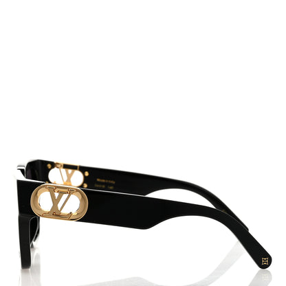 Louis Vuitton Acetate LV Link PM Square Sunglasses Z1566E Black 3 of 7