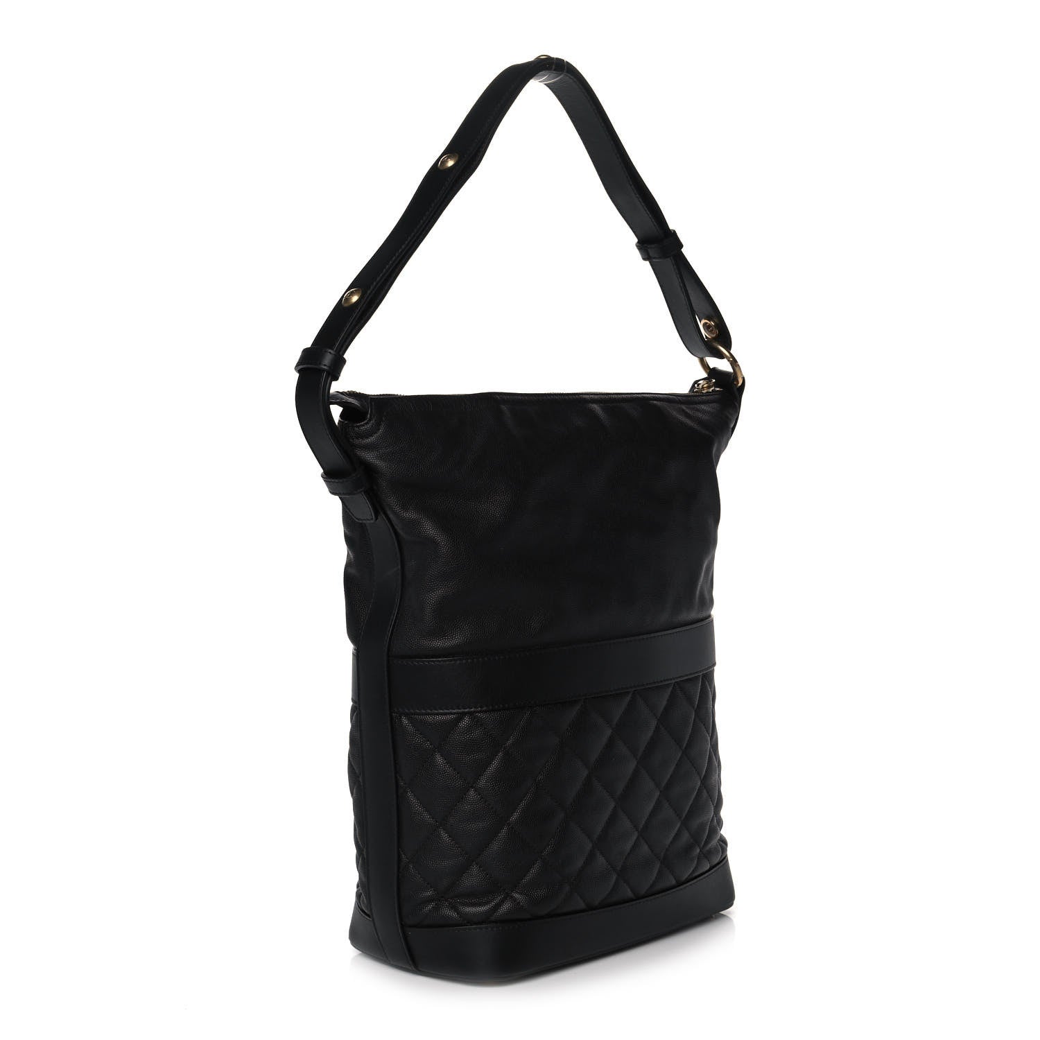 Chanel Caviar Lambskin Quilted Casual Style Hobo Black 2 of 10