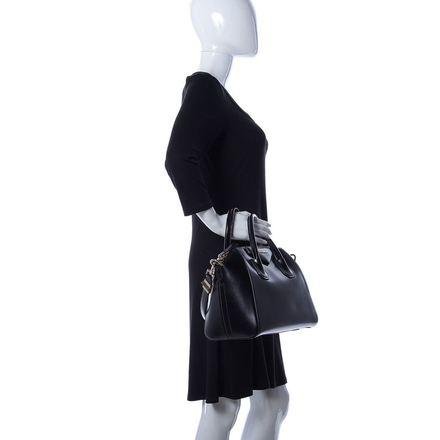 Shiny Lord Calfskin Medium Antigona Black