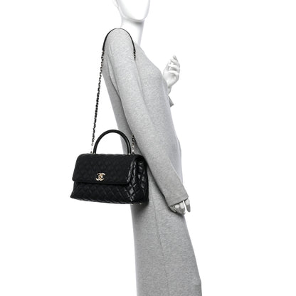 Chanel Caviar Quilted Small Coco Handle Flap Black 2 of 10