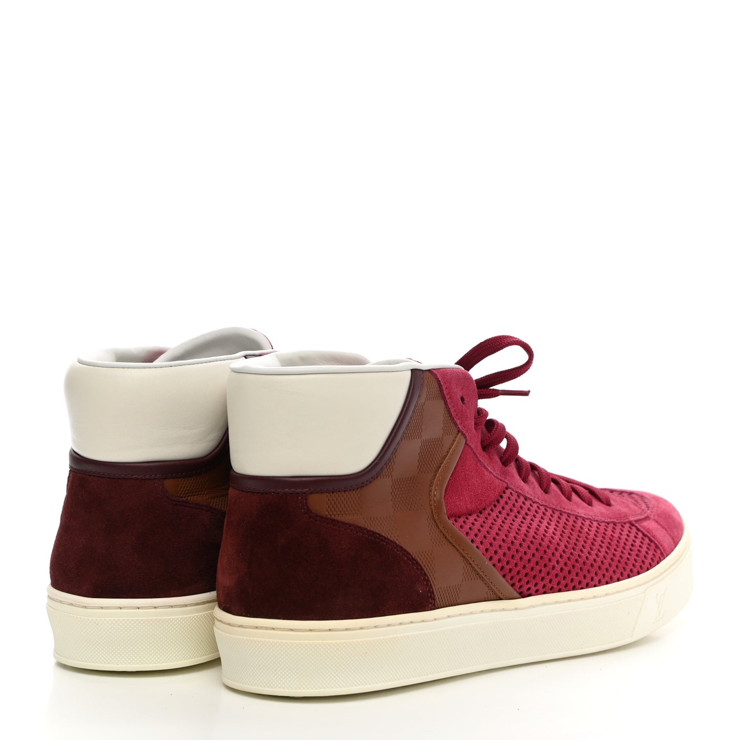 Nubuck High Top Sneakers 8 Burgundy