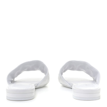 Louis Vuitton Lambskin Embossed Monogram Revival Flat Mules 40 White 10 of 21