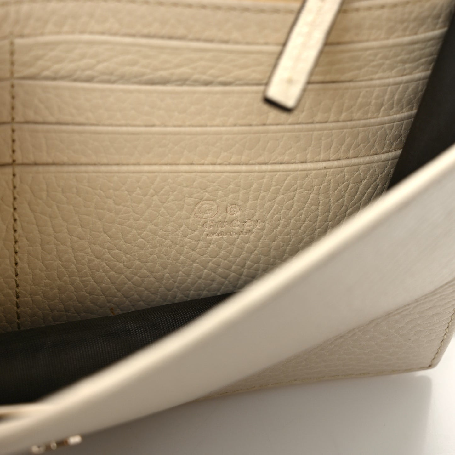 Dollar Calfskin Interlocking G Chain Wallet Ivoire