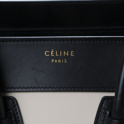 Celine Sleek Calfskin Micro Bi-Color Luggage Black Beige 5 of 12