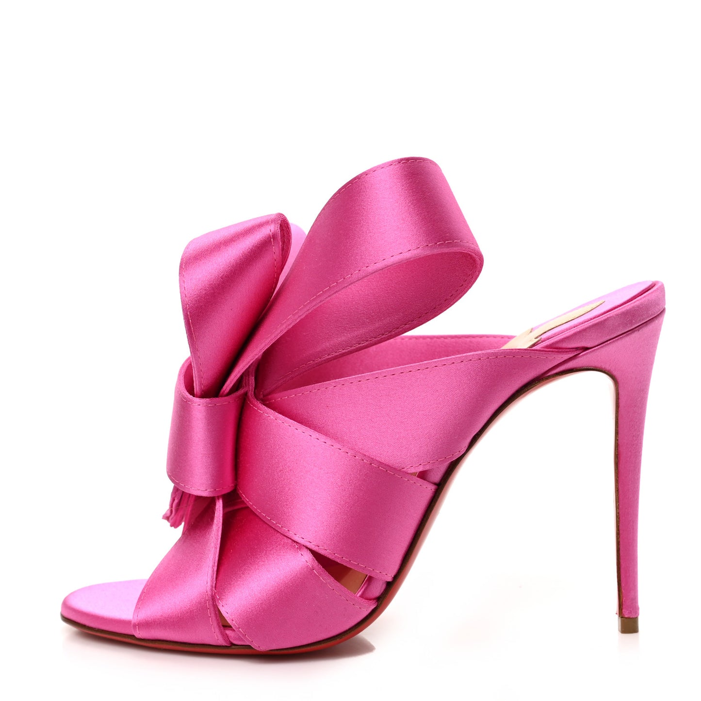 Satin Bow Slides 38.5 Fuchsia