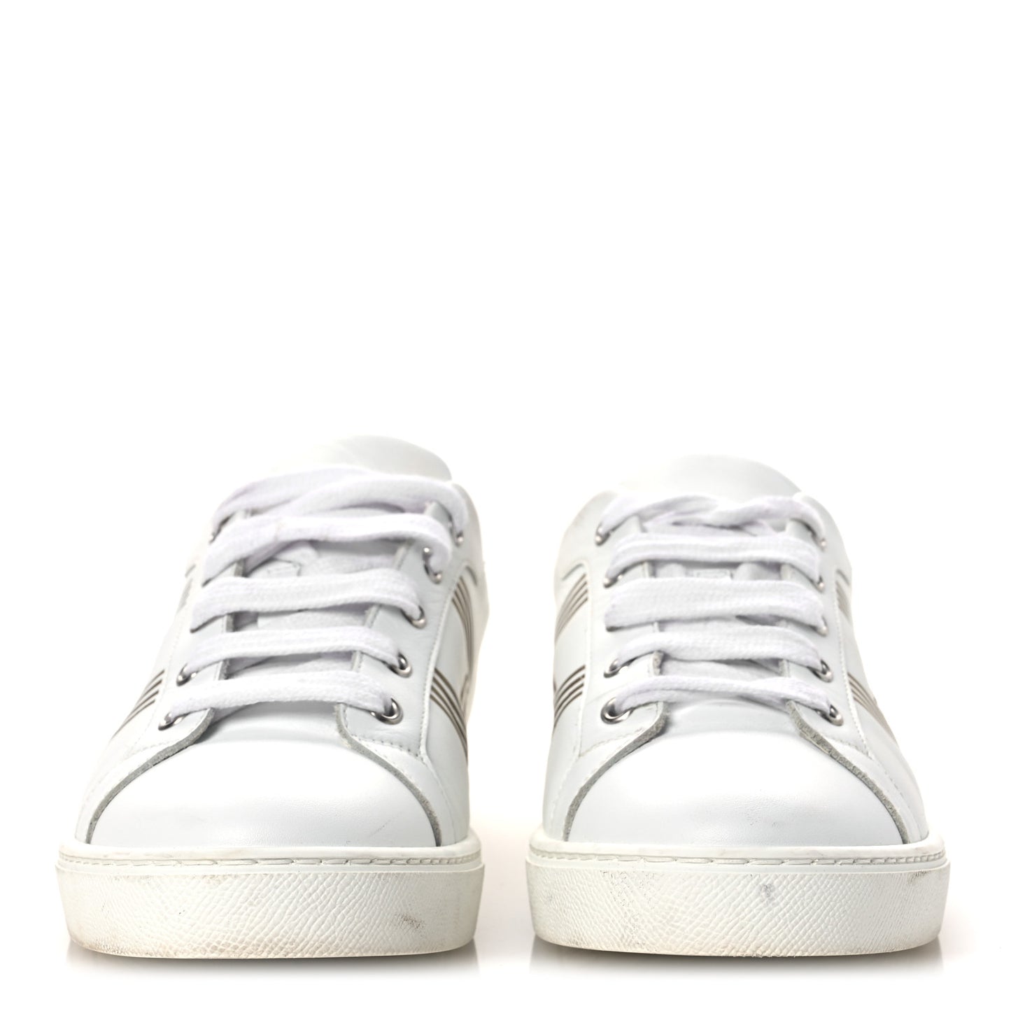 Metallic Calfskin Womens Advantage Sneakers 39.5 White Dore