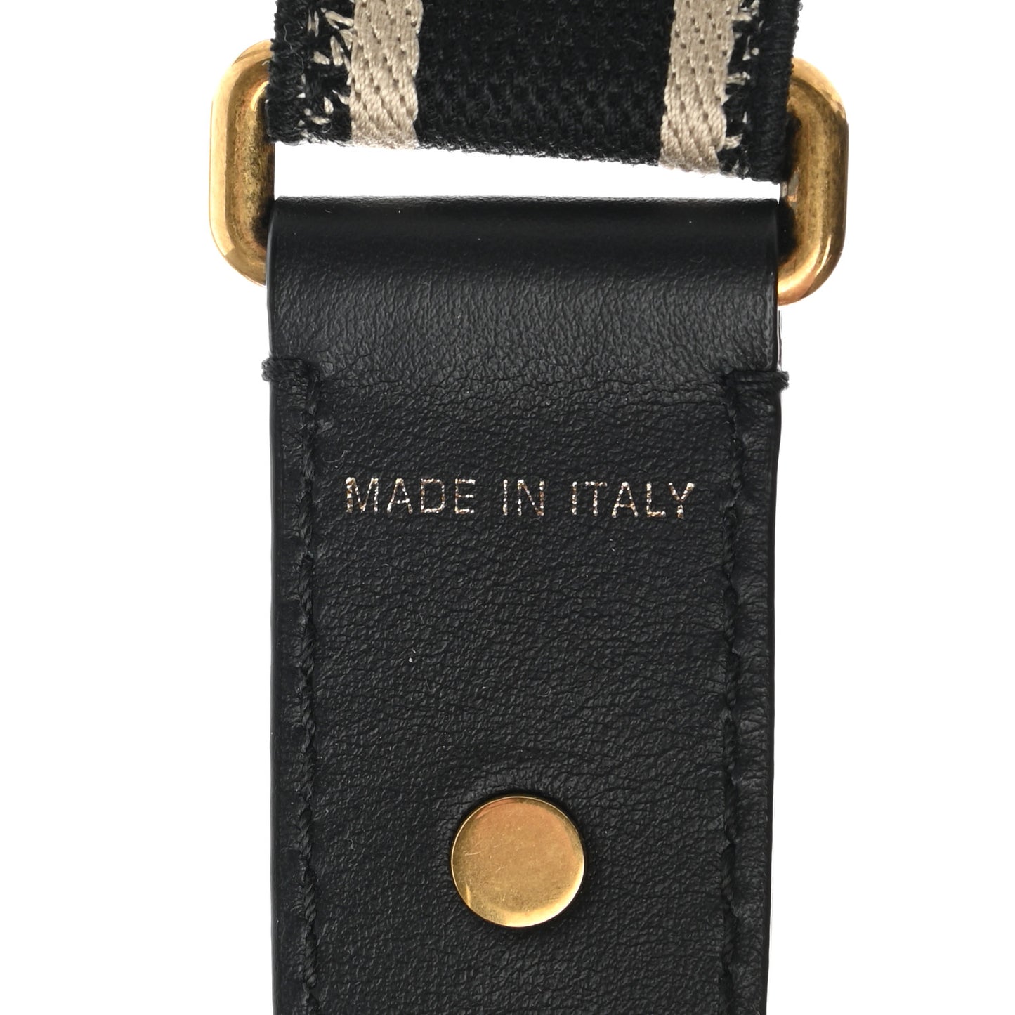 Canvas Embroidered Shoulder Strap Black