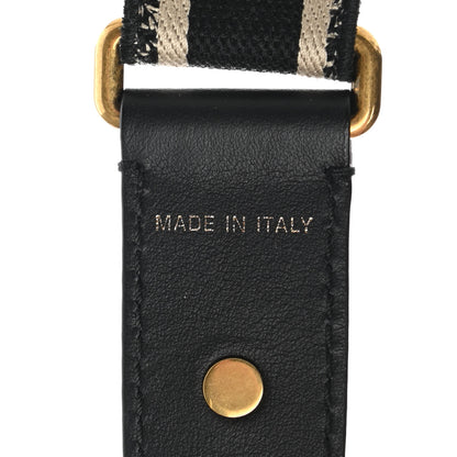 Christian Dior Canvas Embroidered Shoulder Strap Black 4 of 5