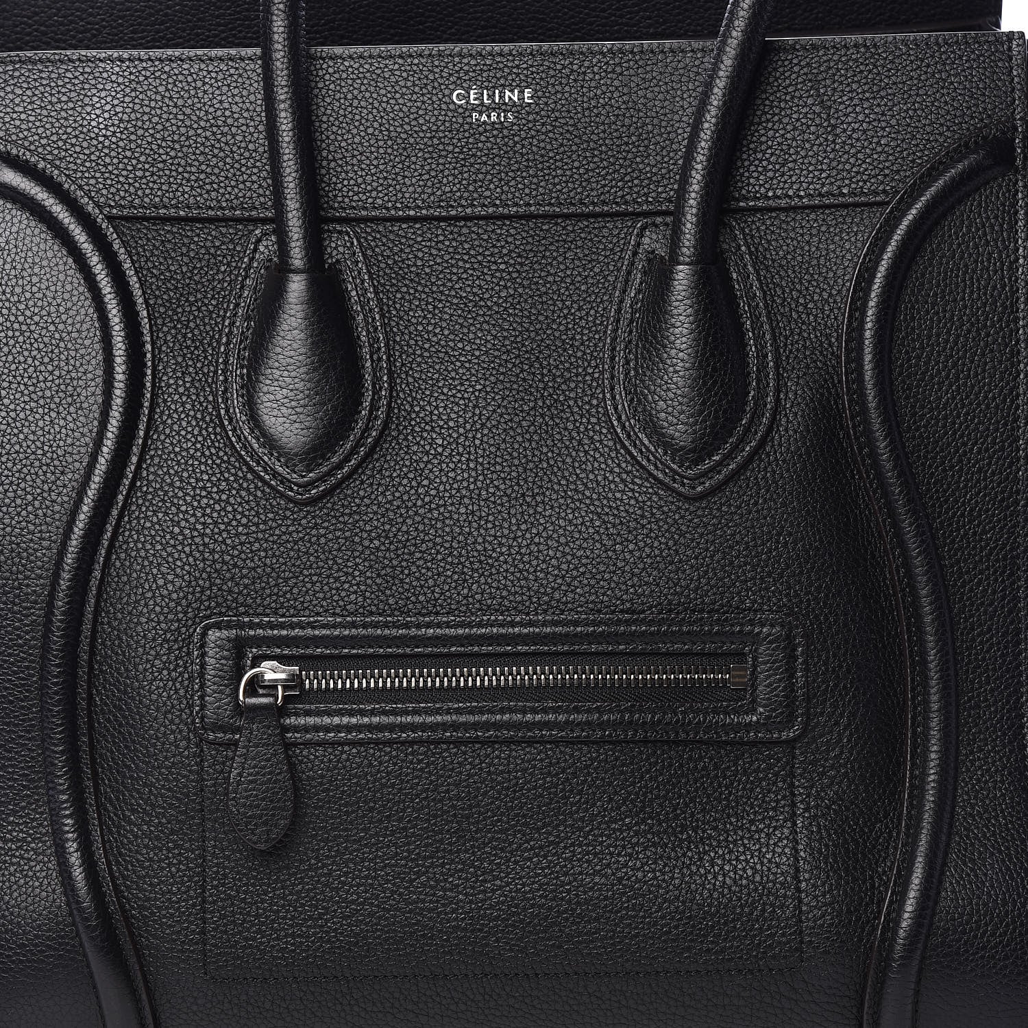 Celine Drummed Calfskin Mini Luggage Black 9 of 12