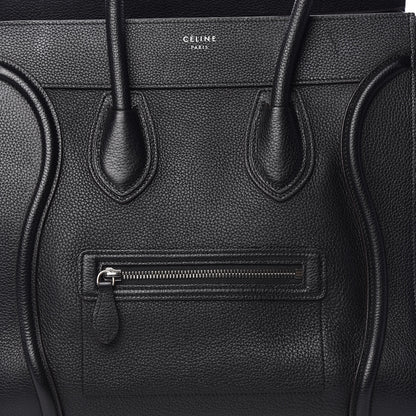 Celine Drummed Calfskin Mini Luggage Black 9 of 12